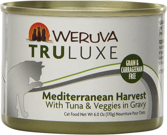 Weruva TruLuxe Cat Food, Mediterranean Harvest with Tuna Whole Meat & Veggies in Gravy, 6oz (Pack of 24)