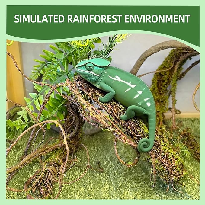 BNOSDM Reptile Vines,Bendable Jungle Climbing Vine,Terrarium Plants Artificial Decor,Tank Decorations Accessories for Bearded Dragons Chameleons Snakes Lizards Hermit Crabs