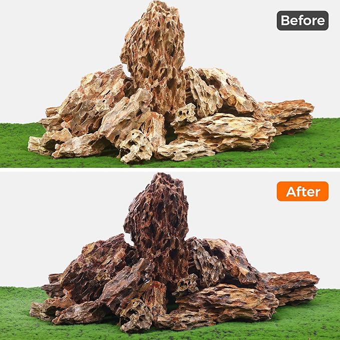 2-4 Inches Natural Dragon Stone 10 PCS Aquarium Rocks for Aquascaping, Aquarium Landscaping, Terrariums, Fish Tank Decoration, Vivariums, Paludarium, Reptile and Amphibian Enclosures