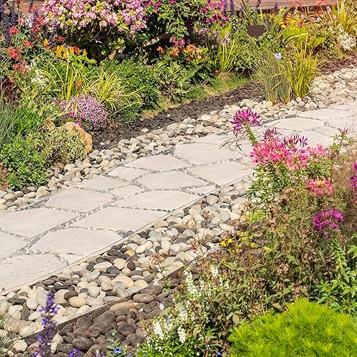 40lbs River Rocks, 1-2 Inch Natural Pebbles for Plants, Hand-Picked Premium Stones for Landscaping and Garden Design, Fish Tank, Flower Pots, Pathways and Backyard, Mixed Color