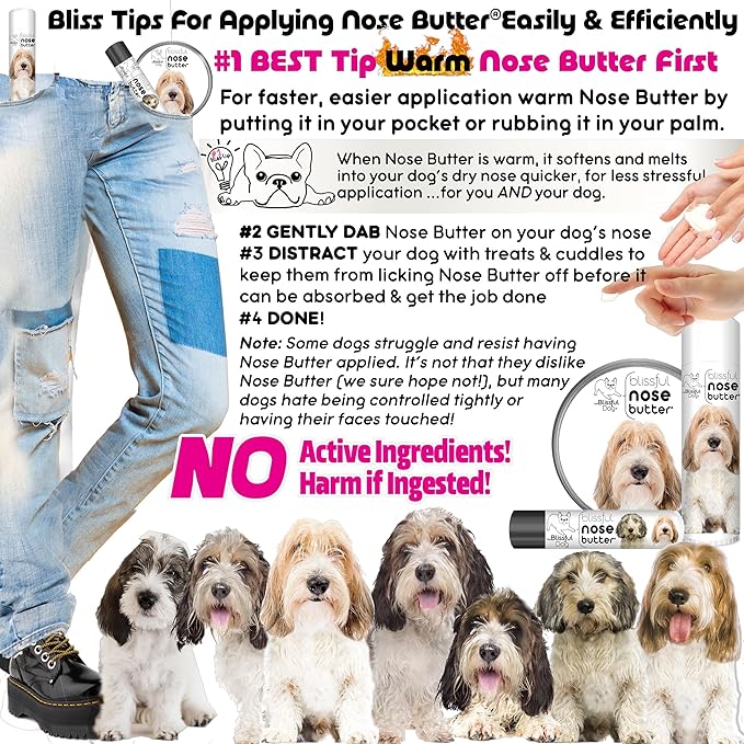 The Blissful Dog Petit Basset Griffon Unscented Nose Butter - Dog Nose Butter, 0.50 Ounce