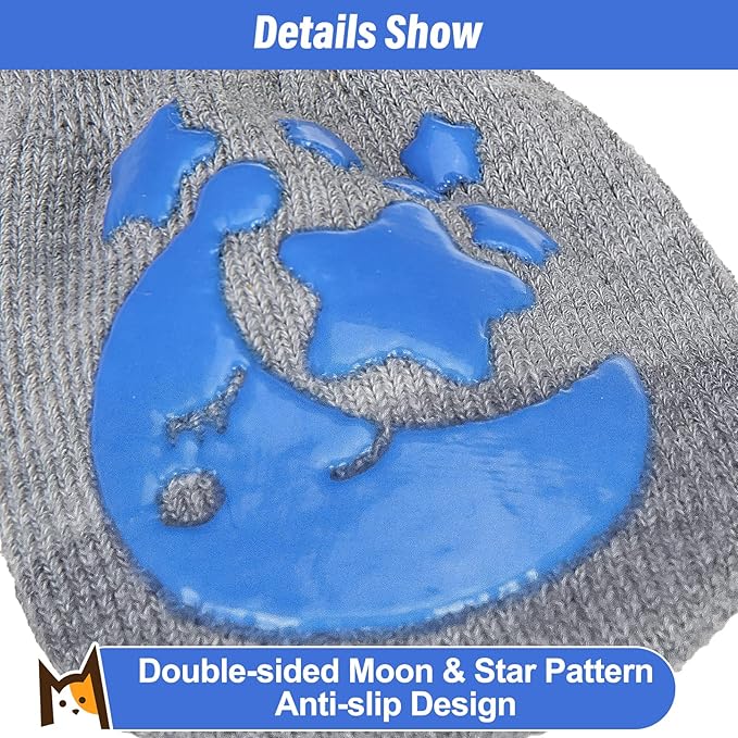 BEAUTYZOO Anti-Slip Dog Socks,Dog Shoes for Hot/Cold Pavement,Paw Protectors with Grips 3 Pairs for Puppy Small Medium Large Senior Old Dogs,Dog Socks to Prevent Licking and Hardwood Floor Protection