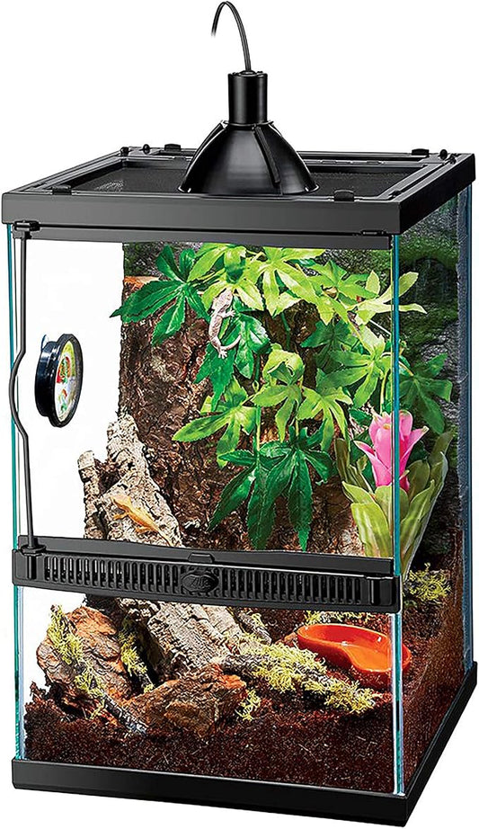 Zilla 11 Gallon Glass Tropical Vertical Habitat Starter Kit for Small Tree Dwelling Reptiles & Amphibians