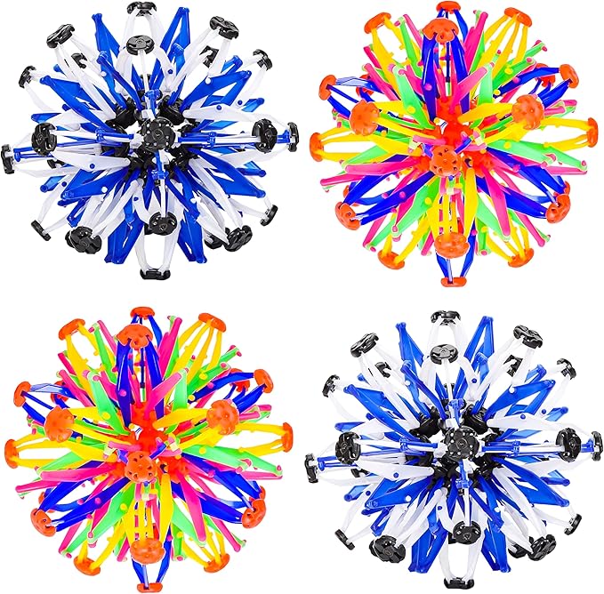 2Pcs Colorful Sphere Expandable Breathing Balls Fidget Toy-Great Anxiety Stress Reliever,Collapsible Expanding Magic Ball Toys for Kids & Adults Mindfulness Meditation Practices , Yoga -ADHD