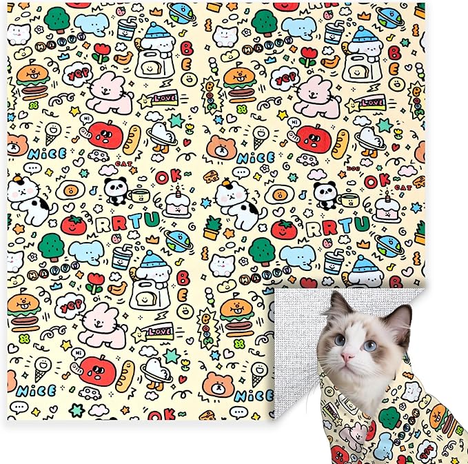 27.6" Large Cat Grooming Wrap, Cat Grooming Supplies, Cat Wrap for Cutting Nails, Self-Adhesive Cat Grooming Bag for Cats Within 15lbs Cat Restraint for Nail Clipping, Medicine Taking(Yellow)