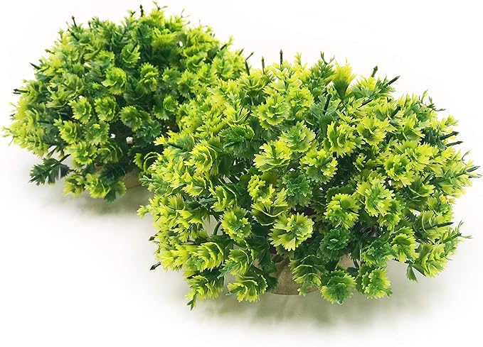 BEGONDIS 2Pcs Aquarium Decorations Fish Tank Artificial Green Water Plants Made of Soft Plastic