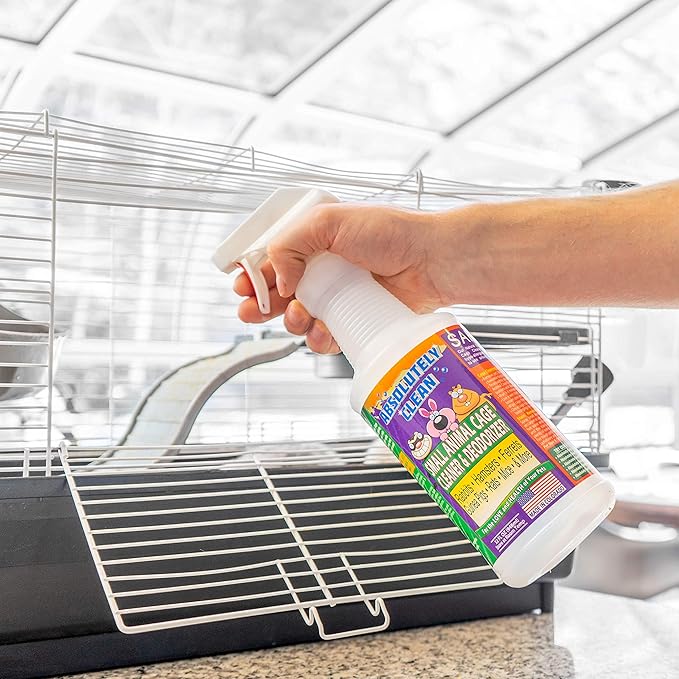 Amazing Small Animal Cage Cleaner, Just Spray/Wipe, Easily Removes Messes & Odors - Hamster Cages, Mice, Rat Cage, Guinea Pig Cage, Rabbit Cage, Ferret Cage, Dog Cage - USA Made