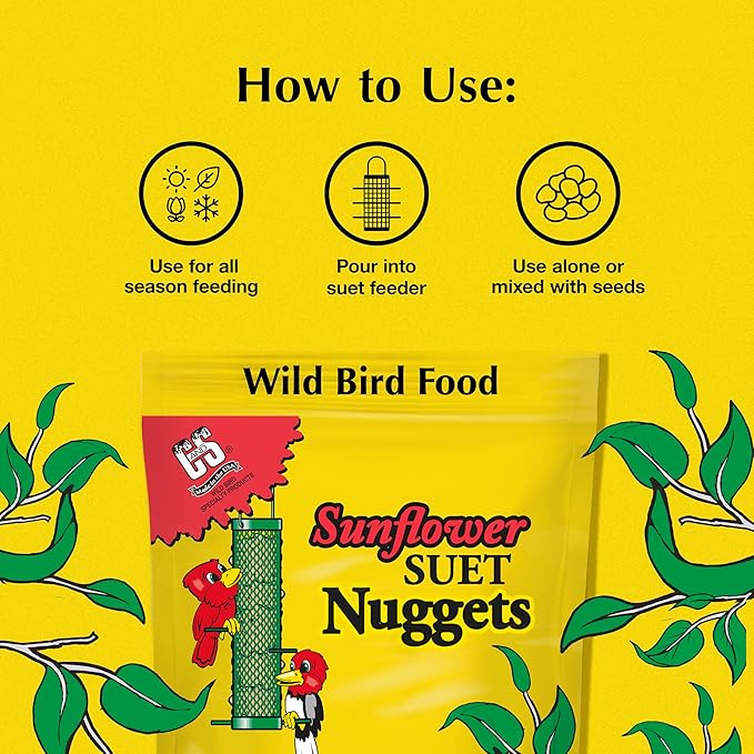 C&S Sunflower Suet Nuggets, Suet Nuggets for Wild Birds, 27 Ounces