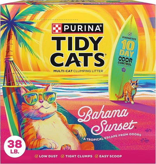 Purina Tidy Cats Bahama Sunset Scented Clumping Cat Litter Odor Control Formula - 38 lb. Box