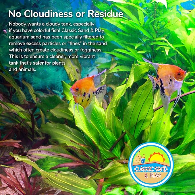 CLASSIC SAND & PLAY Natural Aquarium Sand for Freshwater and Saltwater Tanks, 20 lb. Bag, Improves Filter Life and Filtration Process, Pre-Washed Fine Sand, Red