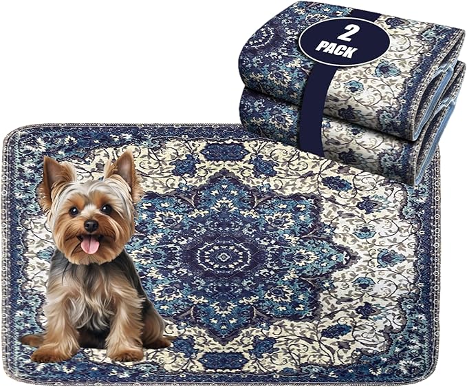 Washable Pee Pads for Dogs - Super Absorbent Reusable Puppy Training Pads - 100% Waterproof, Leak-Proof & Non-Slip Whelping Pads for Pet Housebreaking