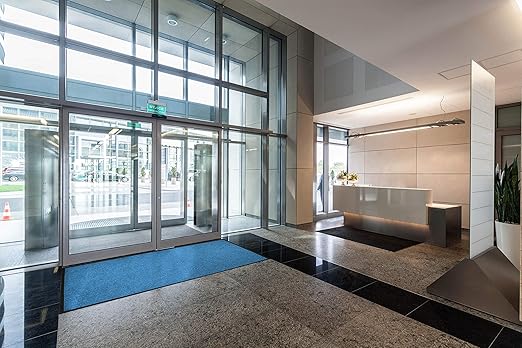 M + A Matting WaterHog Diamond | Commercial-Grade Entrance Mat with Rubber Border – Indoor/Outdoor, Quick Drying, Stain Resistant Door Mat (Navy, 12.2' Length x 4' Width)