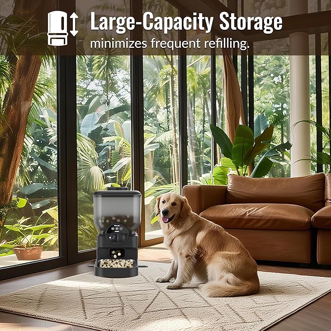 Automatic Pet Feeder for Cat and Dog - 6L Auto Cats Food Dispenser with Camera - WiFi App Control Smart Feeders with Timed - Dogs Feeding Station with 15-Day Battery Life After Power Off