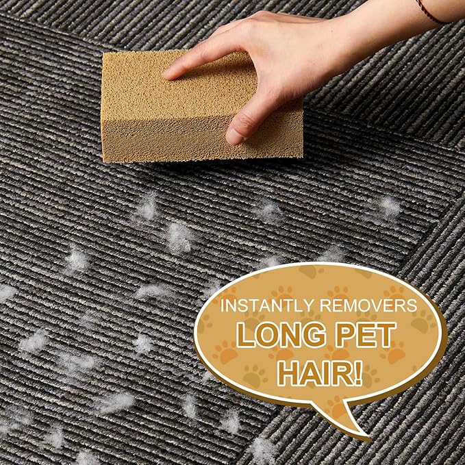2 Pack Pet Hair Remover Sponge Cat and Dog Hair Sponge Rubber Pet Fur Lifter Removal Tool, Remove from Furniture, Carpet, Bedding, Clothing, 6.26 x 3.28 x 1.89 Inch