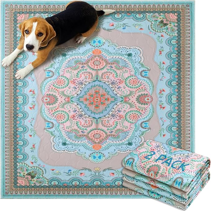 Aitmexcn Washable Pee Pads for Dogs, 2Pack Super Absorbent Reusable Puppy Pads ,100% Waterproof, Leak-Proof Whelping Pads Non-Slip Dog Mats for Floor Protector,Couch Cover, Crate, Potty Training 41x41