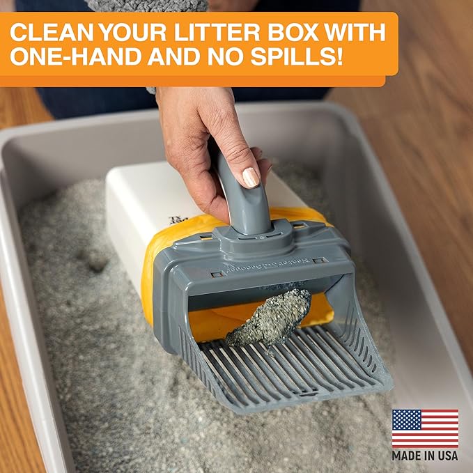 Neater Pet Brands Neater Scooper XL Cat Litter Scoop, 15 Refill Bags – Extra-Large Capacity Mess-Free Cat Litter Scooper with Bag for Large & Multiple Cats, Spill-Proof Litter Box Scooper with Holder