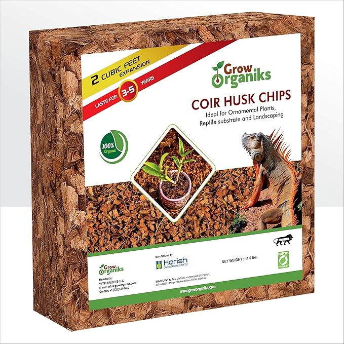 72 Quart Reptile Substrate Coconut Chip Bedding Compressed Organic Coco Husk Block for Snake Habitat, Ball Python Terrarium, Turtle Tanks, Tortoise Enclosure, Potting Soil Mix for Greenhouse