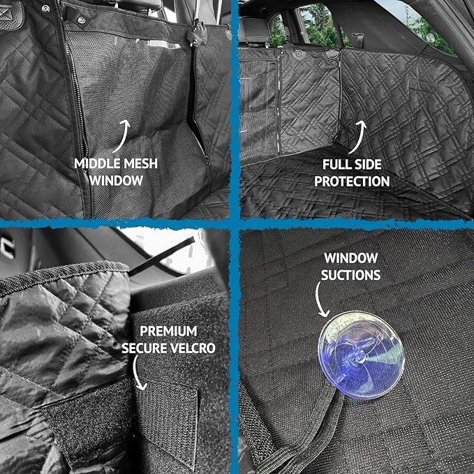 Bulldogology Cargo Liner for SUV - Heavy Duty Pet Trunk Liner Cargo Cover - Waterproof Cargo Cover for Dogs Hair, Muddy Paws - Protector Cargo Mats for Back of SUV (Large, Black)