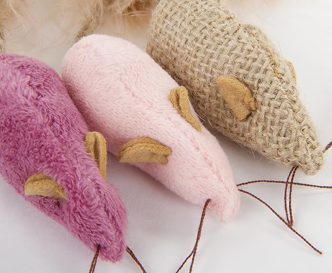 Petlinks (3 Count) 3 Blind Mice Catnip Cat Toys - Randomly Selected Color, 3 Count