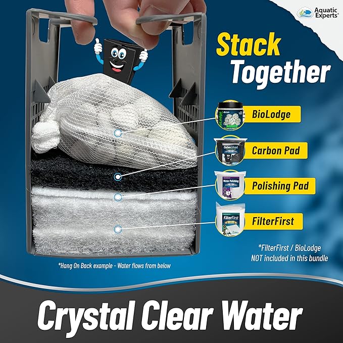 Aquarium Carbon Pad - Cut to Fit Carbon Infused Filter Pad Media for Crystal Clear Fish Tank and Ponds (10.5 Inch Width, Aquarium Bundle)