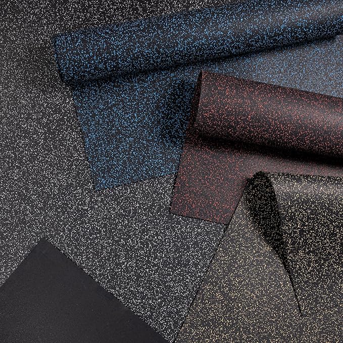 Playsafer Genaflex Rubber Gym Floor Mat - Heavy Duty Commercial Protective Gym Flooring Roll, 8mm Thick (4' X 20', 10% Light Blue)