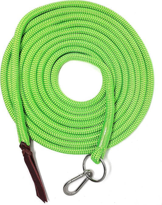 22' Long Line with SS O Ring and Carabiner (Neon Green)
