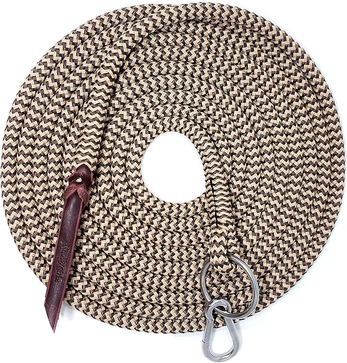 22' Long Line with SS O Ring and Carabiner (Brown Beige)